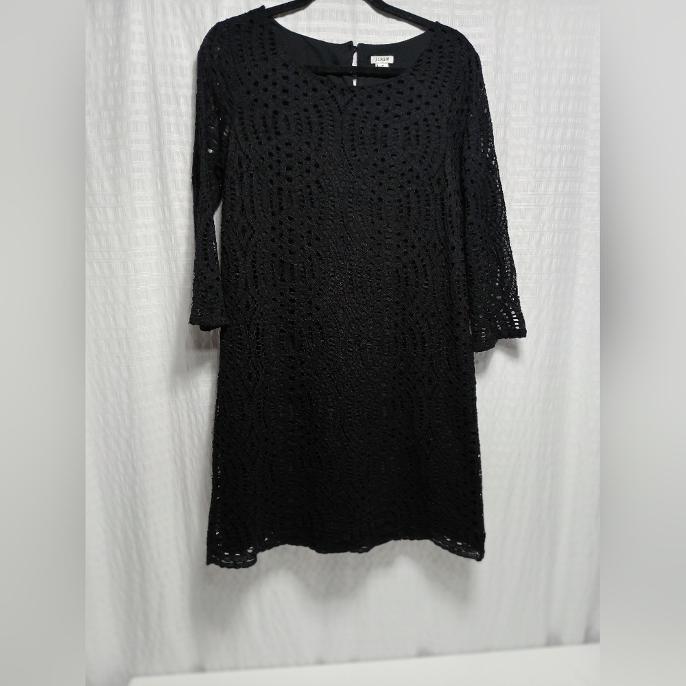 J.Crew Factory 3/4 Sleeve Lace Shift Dress. Size 10 - Picture 2 of 13